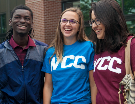 Students wear official Whatcom Community College T-shirts and jacket