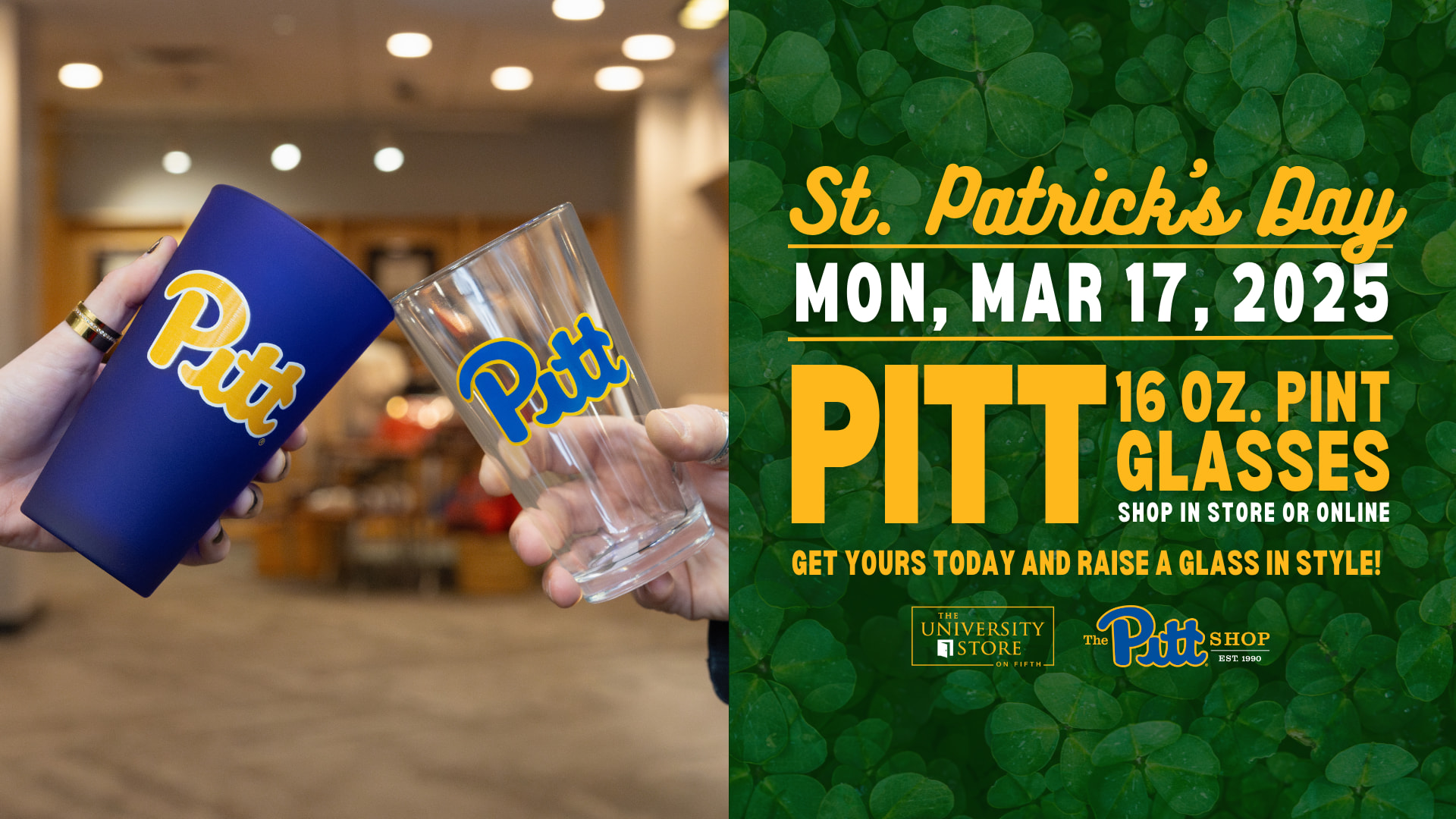 Click to shop Pitt drinkware.